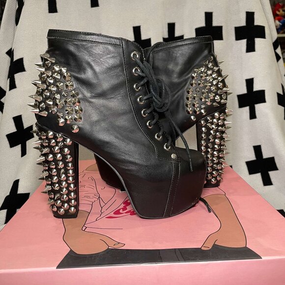 Jeffrey Campbell Lita Spike Boot - Black Size 6.5 - Picture 2 of 8
